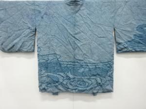 アンティーク　本総絞り　流水に花模様　絵羽織